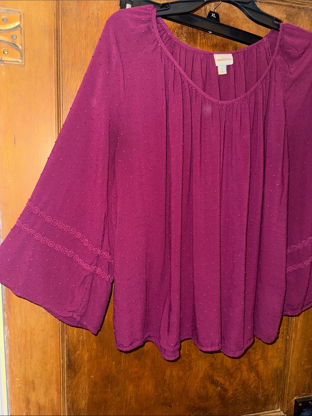 Merona Plum Peasant Blouse